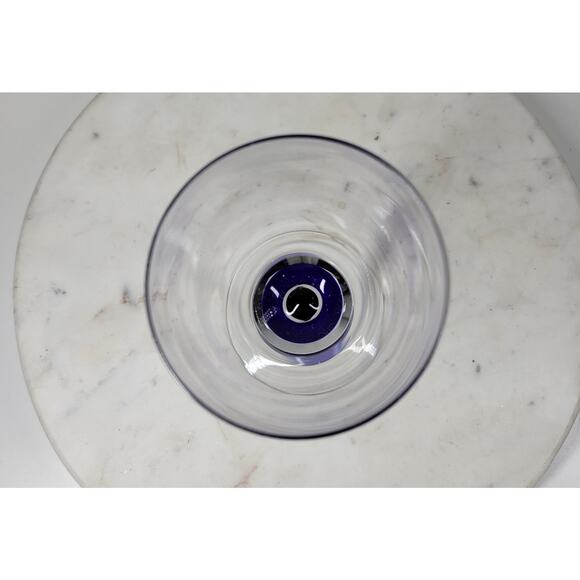 Pier 1 Wine Glass 8.25" Blue‎ Tear Drop Drip Minimalist Stemmed Goblet - Picture 10 of 12